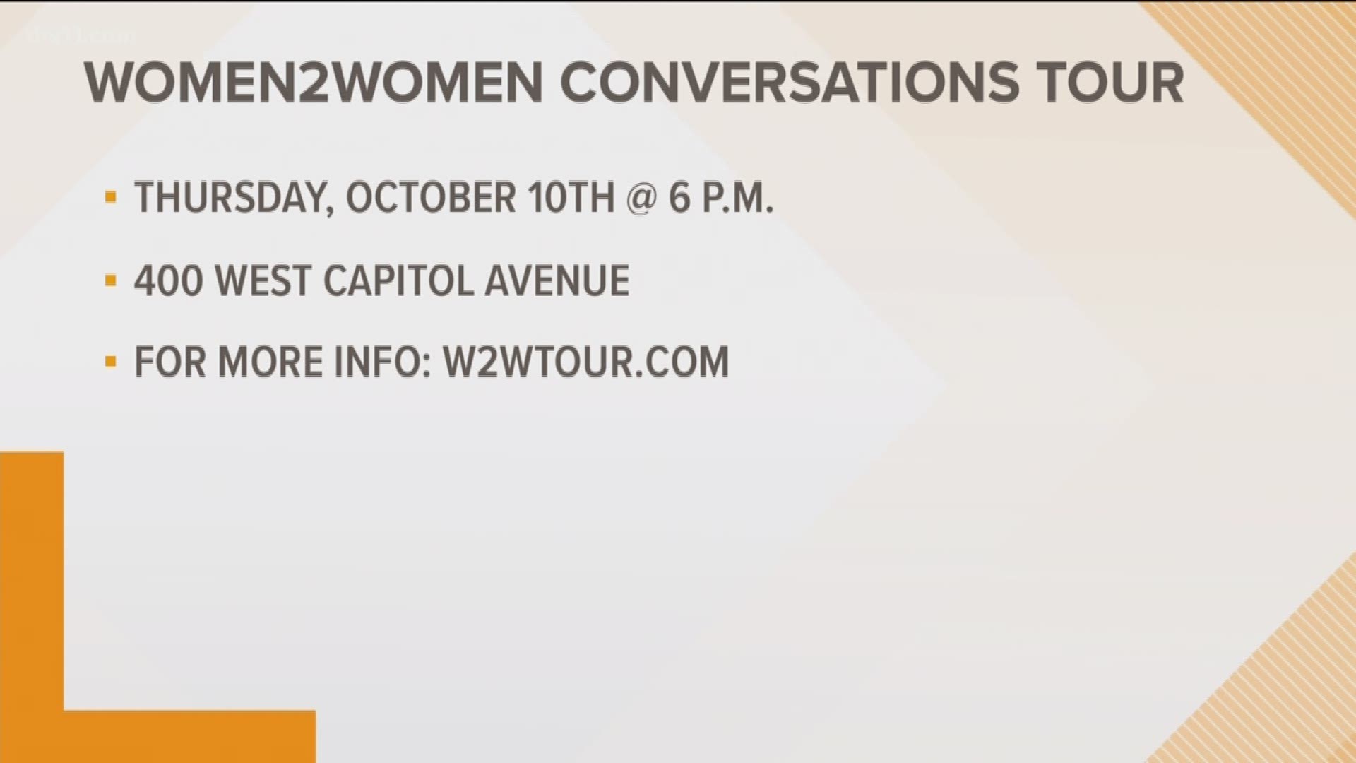 The Women2Women conversations tour is town hall style event that connects women with inspiring leaders in their communities.
