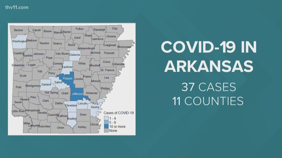 37 confirmed coronavirus cases in Arkansas