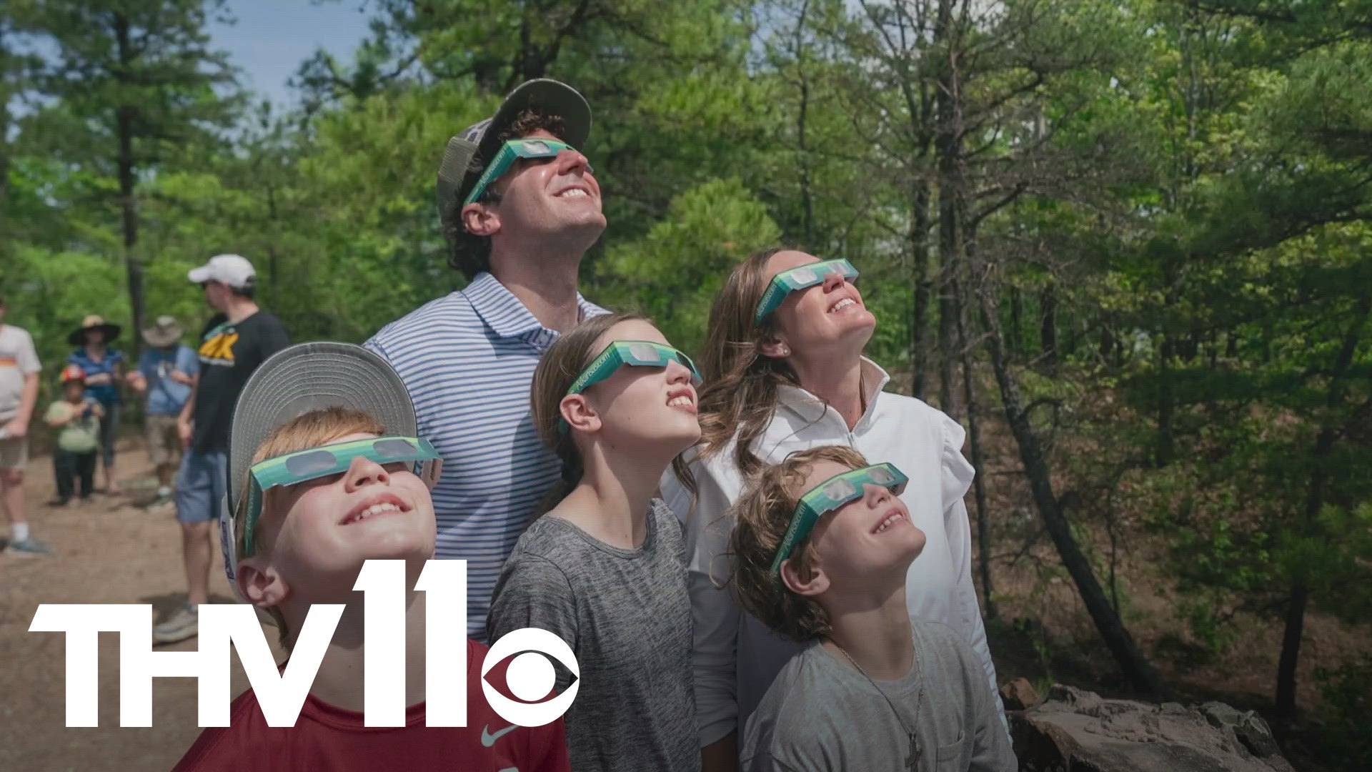 On Monday afternoon, Gov. Sanders and her family hiked up Pinnacle Mountain to view the total solar eclipse.
