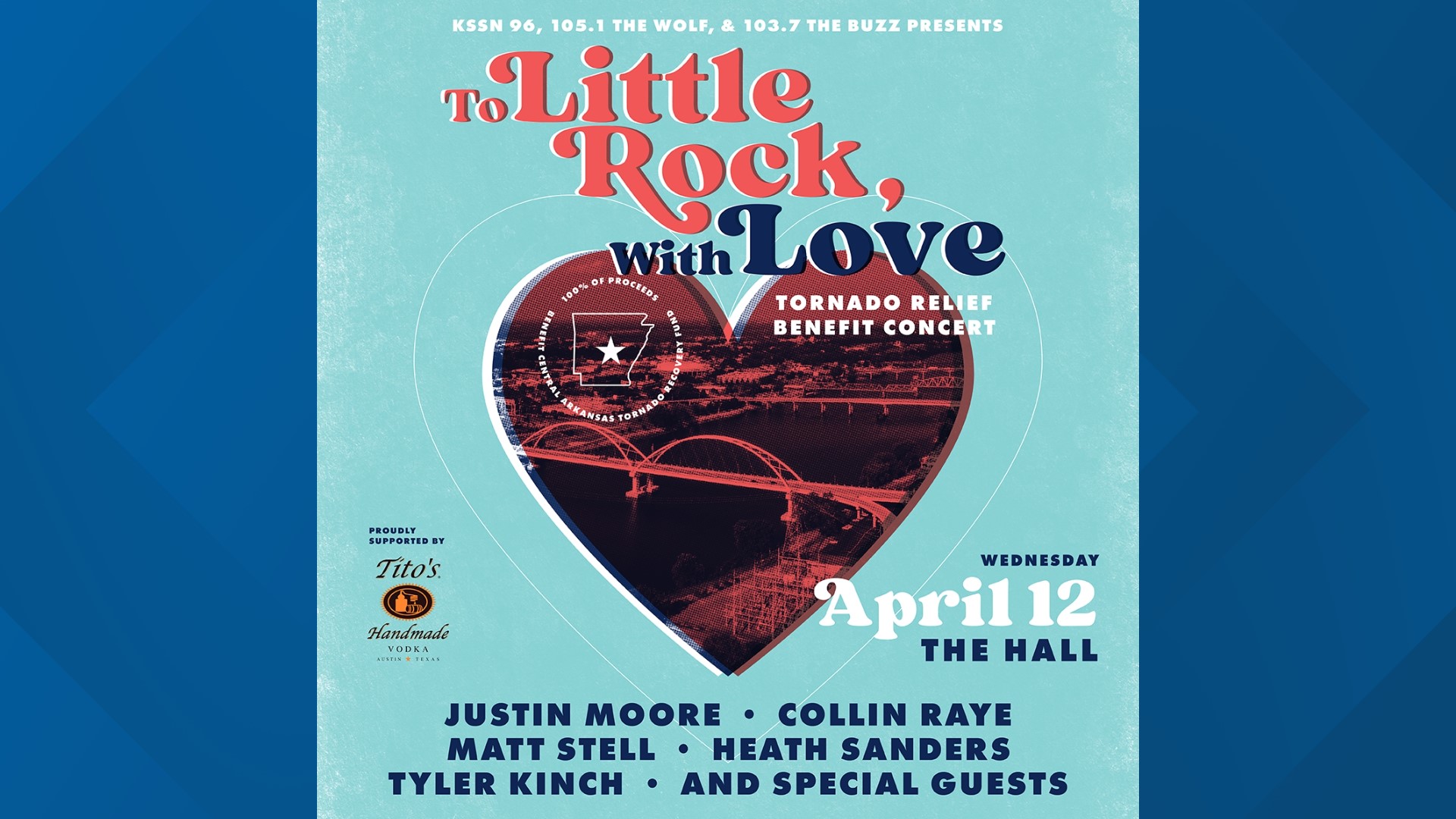 The Hall announced Little Rock tornado relief benefit concert