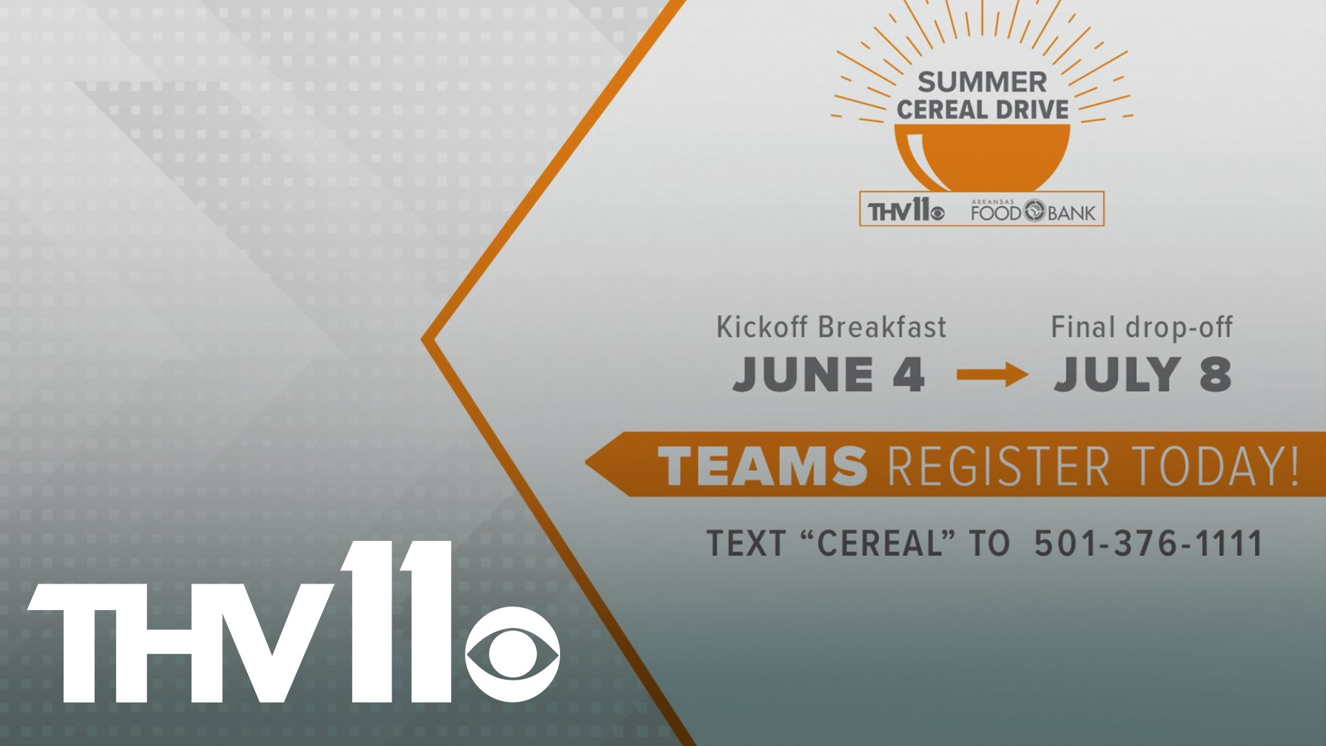After taking a year off due to the pandemic, the 21st annual THV11 Summer Cereal Drive has returned. The hunger relief initiative is geared towards helping children.