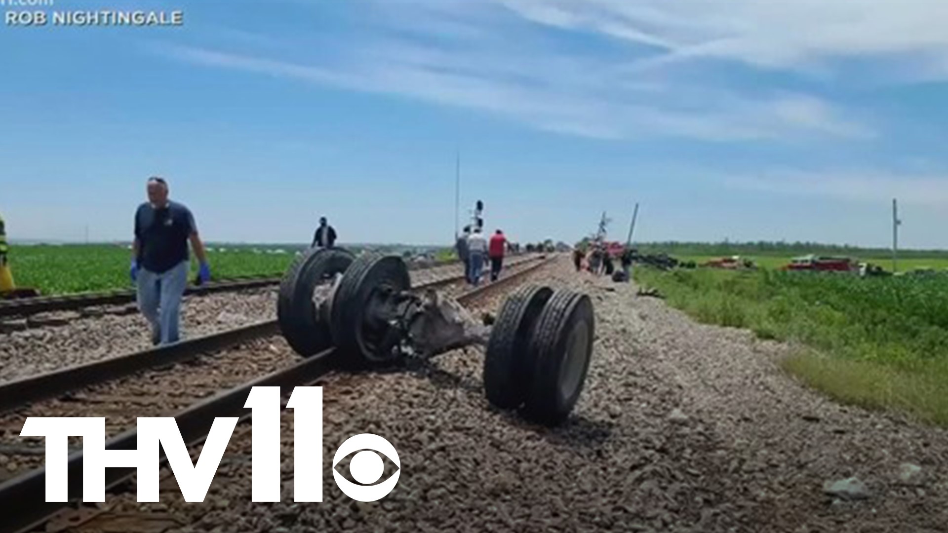 At least three people died and dozens are injured after the train hit a dump truck Monday afternoon.