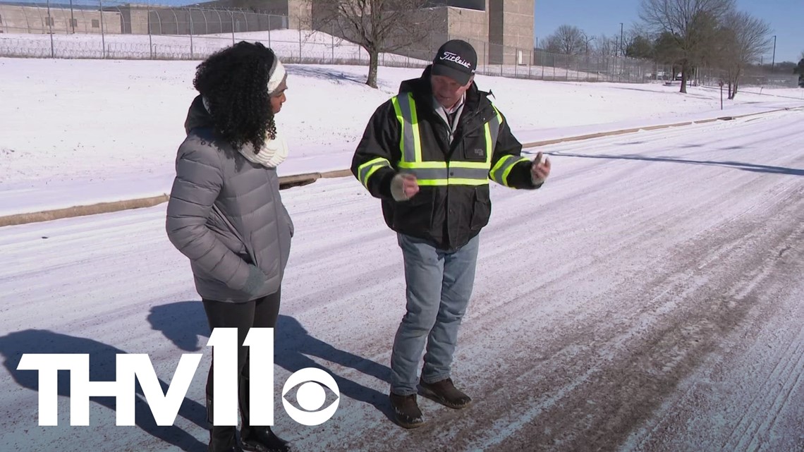 Arkansas officials warn drivers that roads will see refreeze overnight