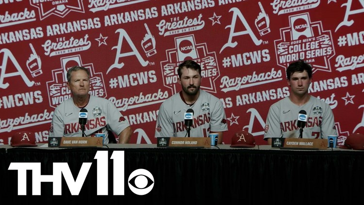 Razorbacks talk post game after elimination from College World Series