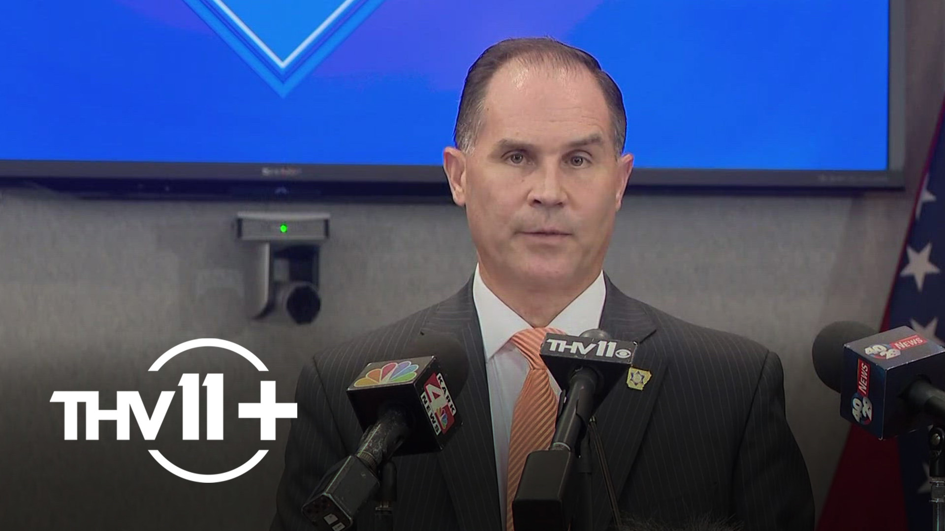 Arkansas State Police held a press conference describing how they located and apprehended Andrew McGann, the suspect wanted for a double murder at Devil's Den.