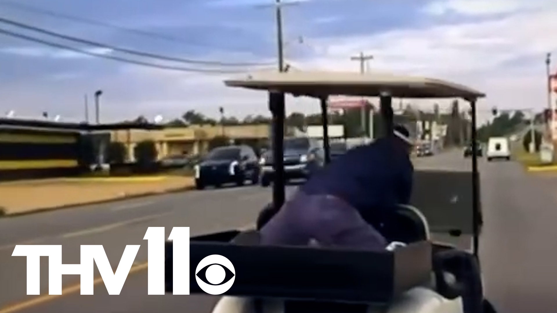 Police in Pine Bluff, Arkansas posted this video of a low-speed pursuit of a golf cart set to Yakety Sax.