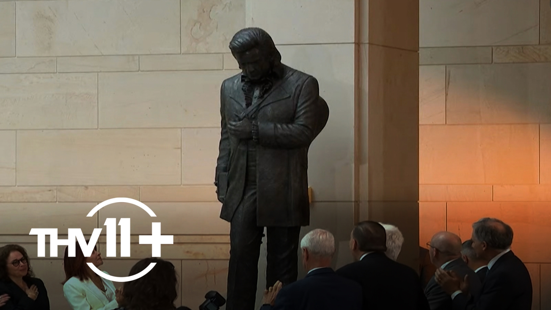 Gov. Sarah Huckabee Sanders along with other leaders helped to honor Johnny Cash at the unveiling of a statue at Statutory Hall.