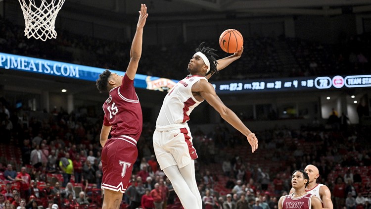 No. 11 Arkansas men's basketball pulls away late for 74-61 win over Troy