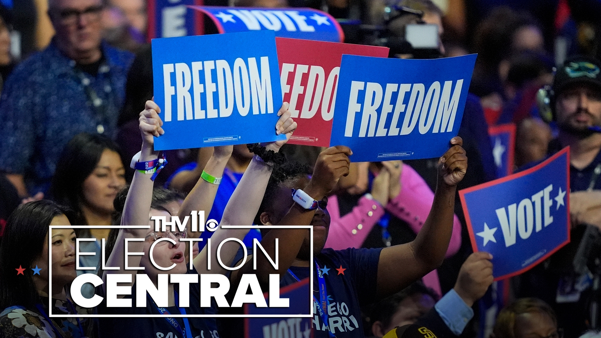 Arkansas delegates, including State Rep. Tippi McCullough, made their support for Kamala Harris known on the second night of the Democratic National Convention.