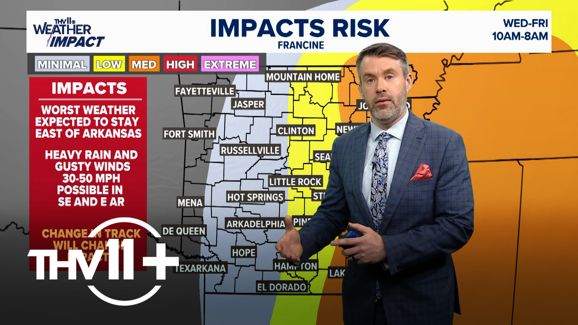 As Tropical Storm Francine continues to make its way through neighboring states like Mississippi, here's how the storm could impact those in Arkansas.