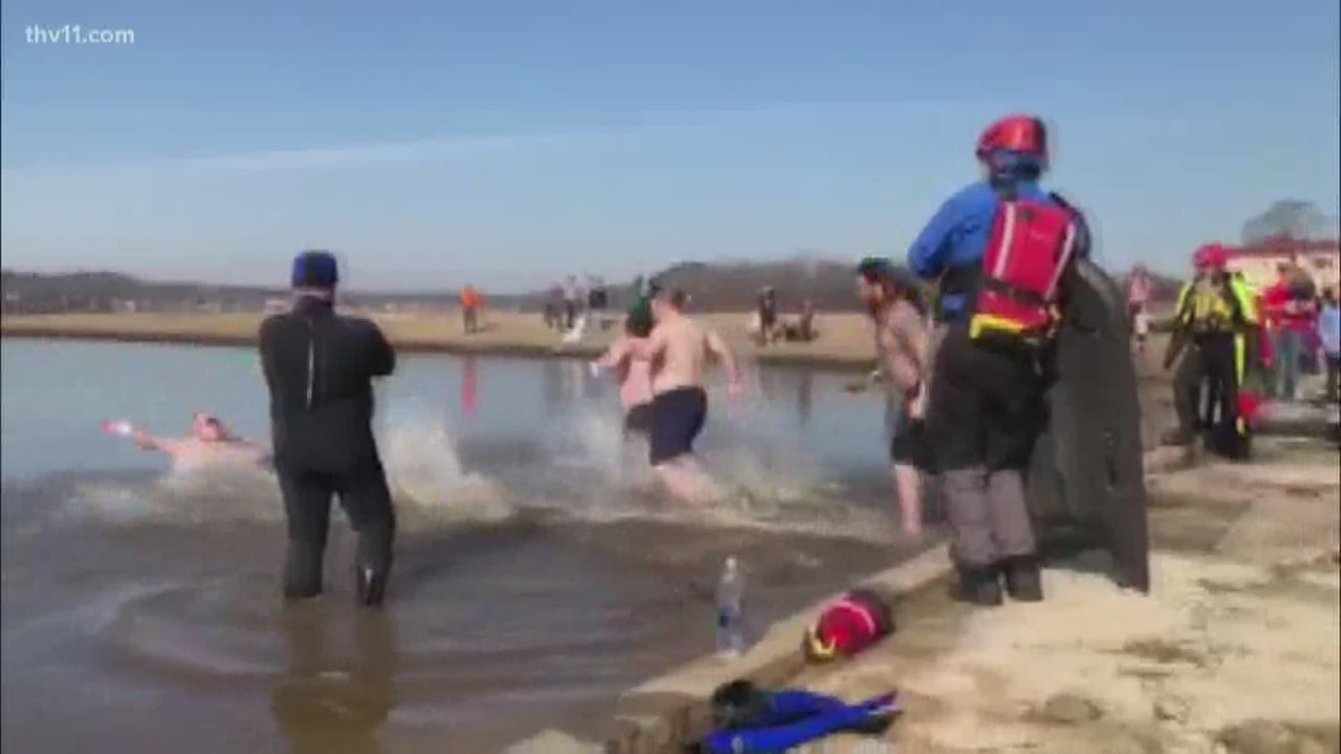 Dozens of people in Benton took the plunge today to raise money for Special Olympics Arkansas.