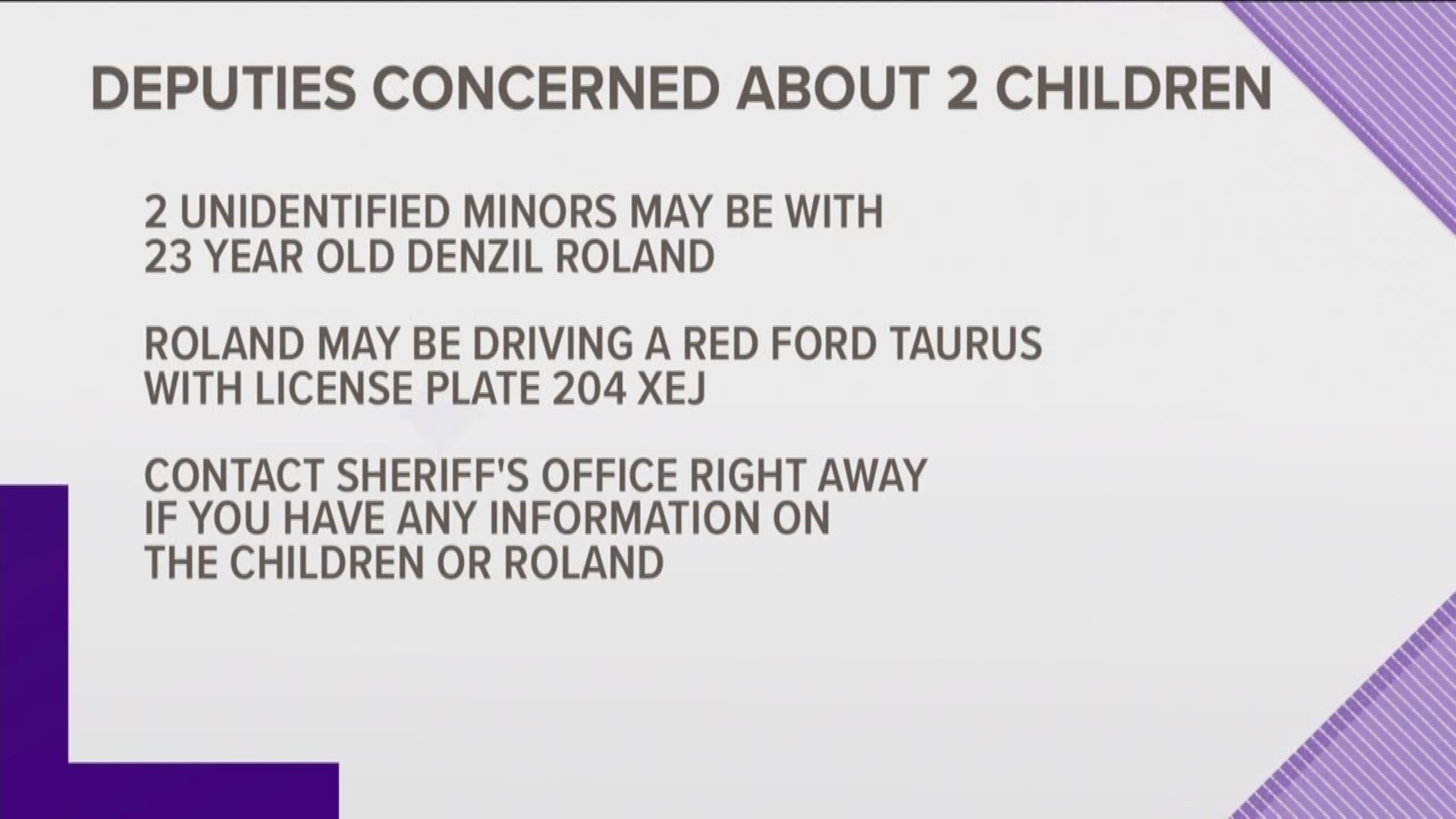 Sheriff's deputies are looking for two missing children.
