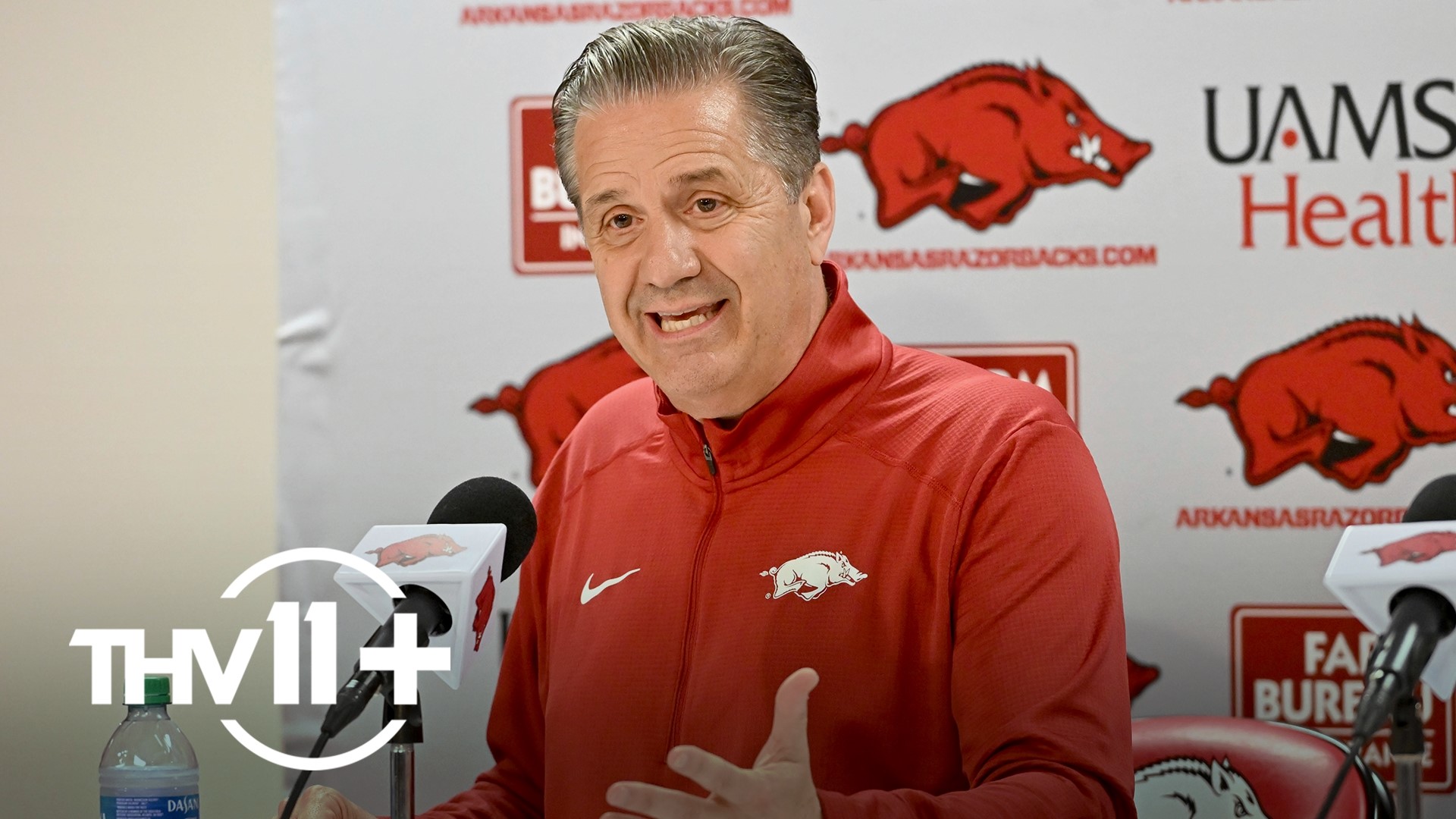 New Arkansas Razorback head coach John Calipari answered questions on Wednesday in his first press conference in Fayetteville.