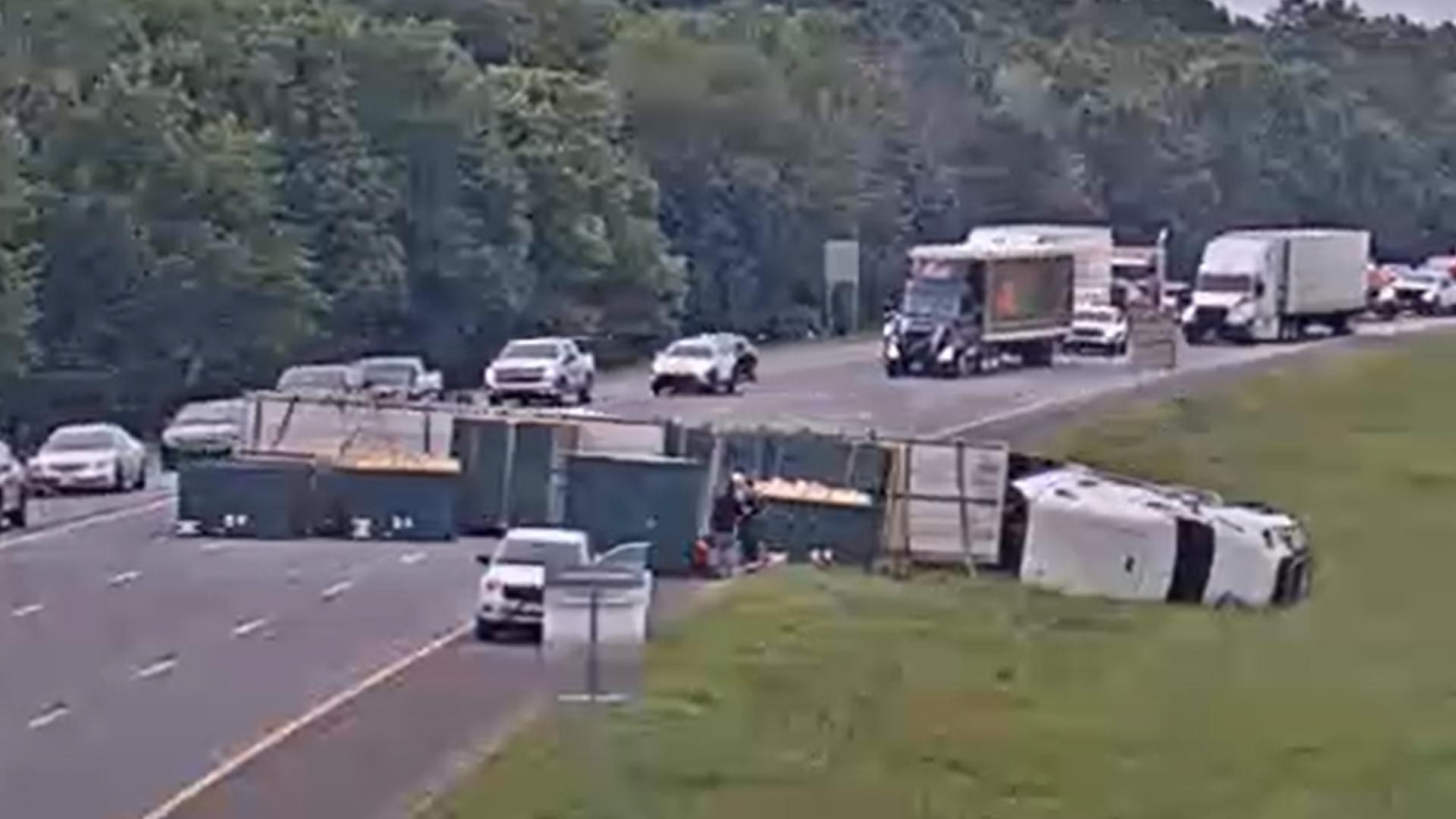 Transparent School Rocks Traffic back to normal after crews clear overturned tractor-trailer on ...