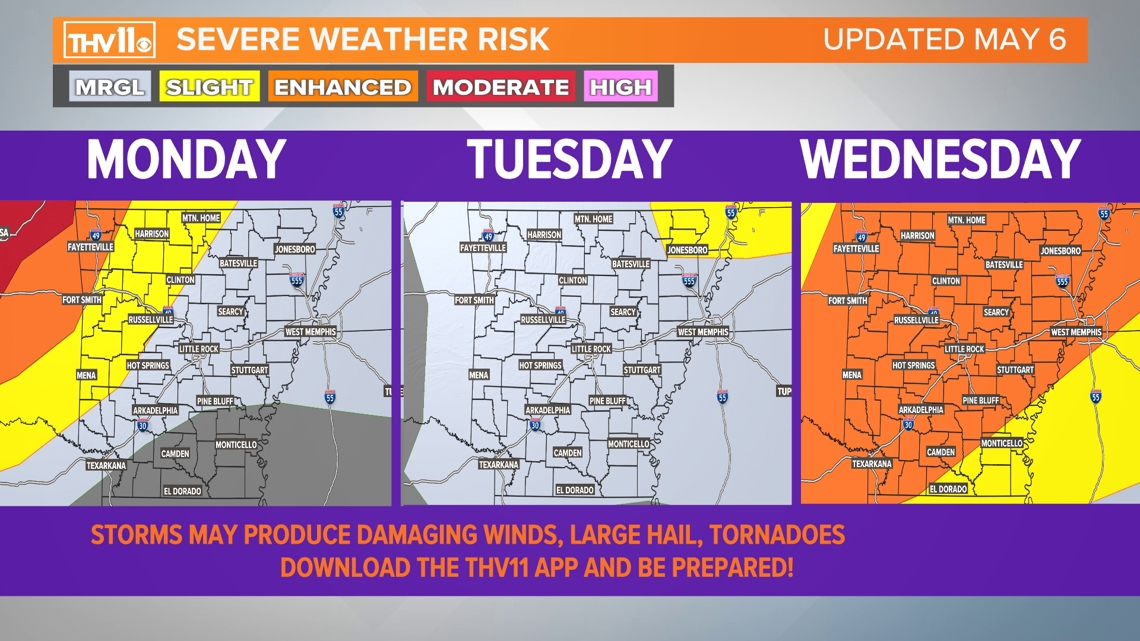 Severe weather possible in Arkansas tonight through Wednesday - Vimarsana News