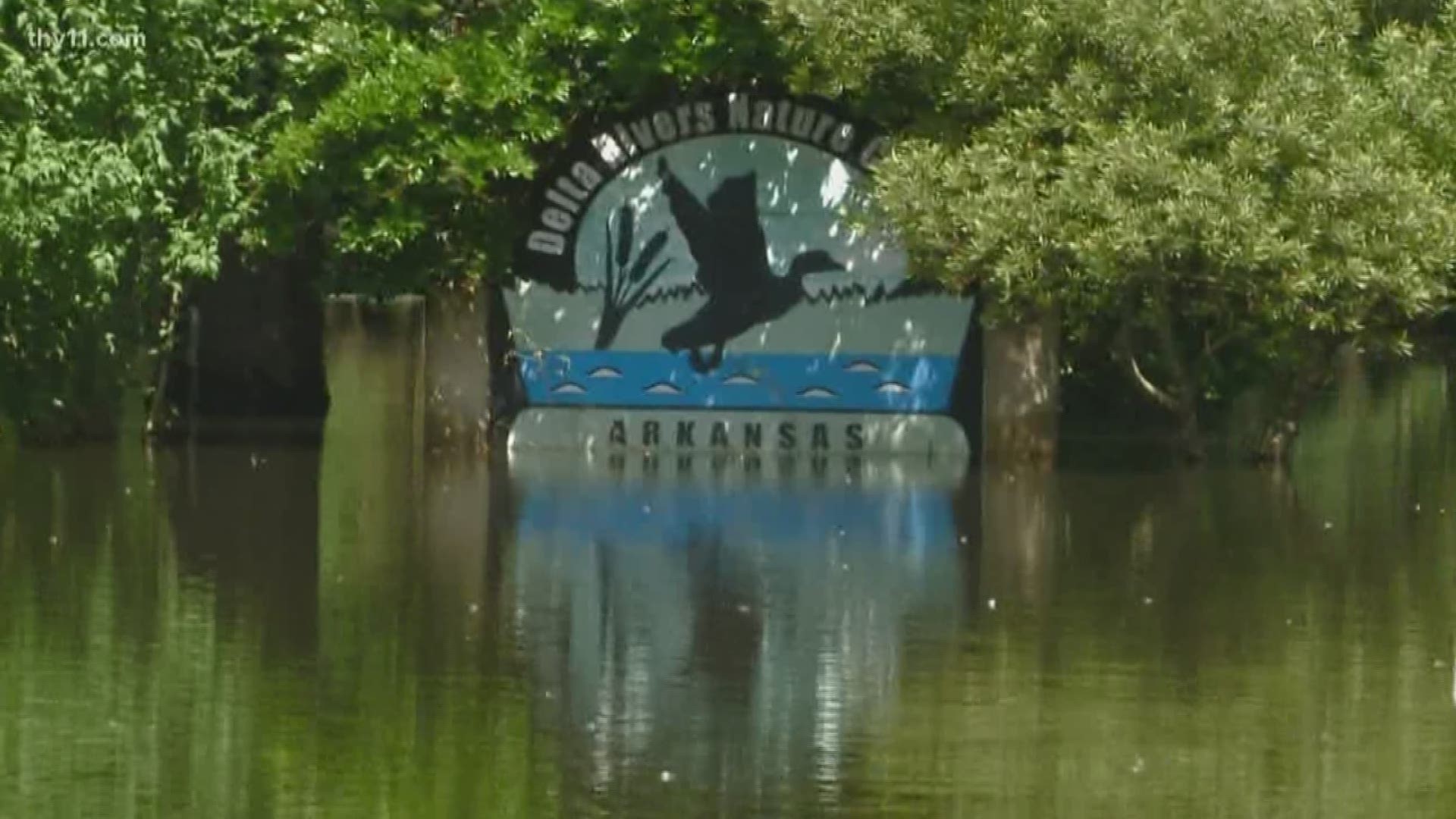 Floodwaters from the Arkansas River have severely damaged the Regional Park and Mike Huckabee Nature Center in Pine Bluff.