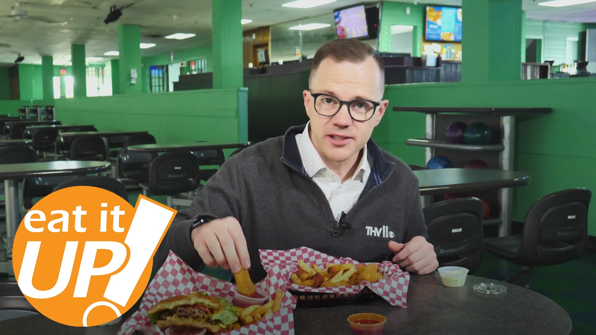 On this week's  Eat It Up, Skot Covert visits Professor Bowl in Little Rock, a bowling alley with freshly made food, an ice cream parlor, and loads of family fun.
