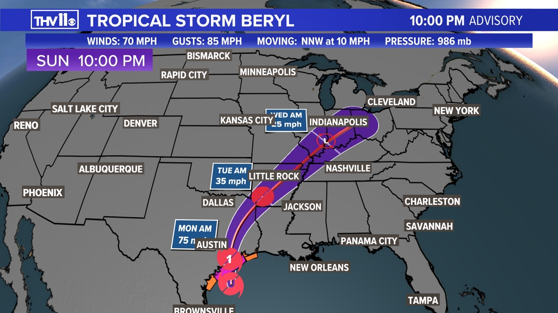 How Tropical Storm Beryl could impact Arkansas | thv11.com