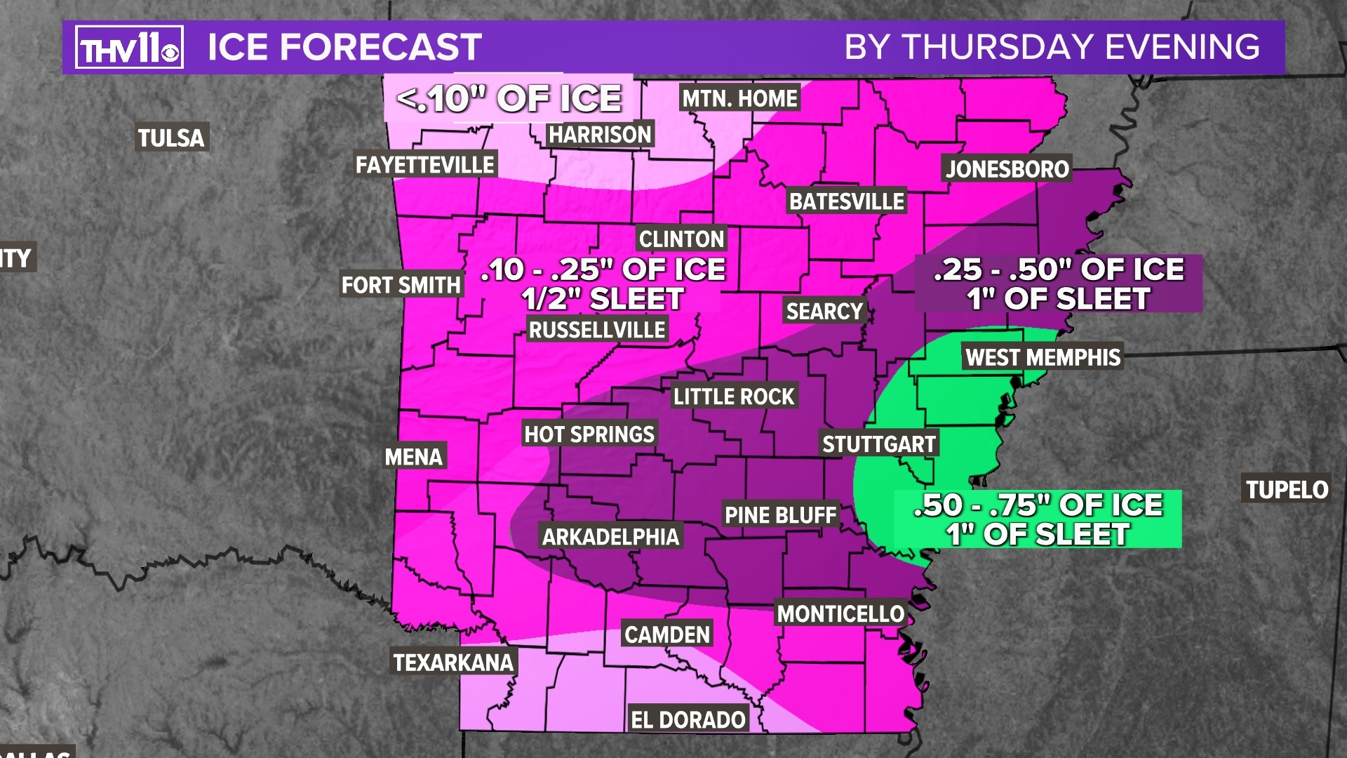 Possible icy winter weather heading to Arkansas