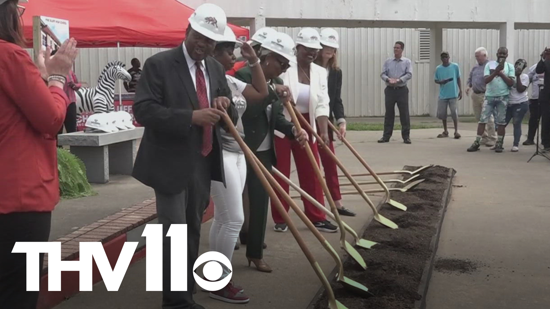 Renderings are becoming a reality in Pine Bluff as the school district broke ground on its long-awaited high school.