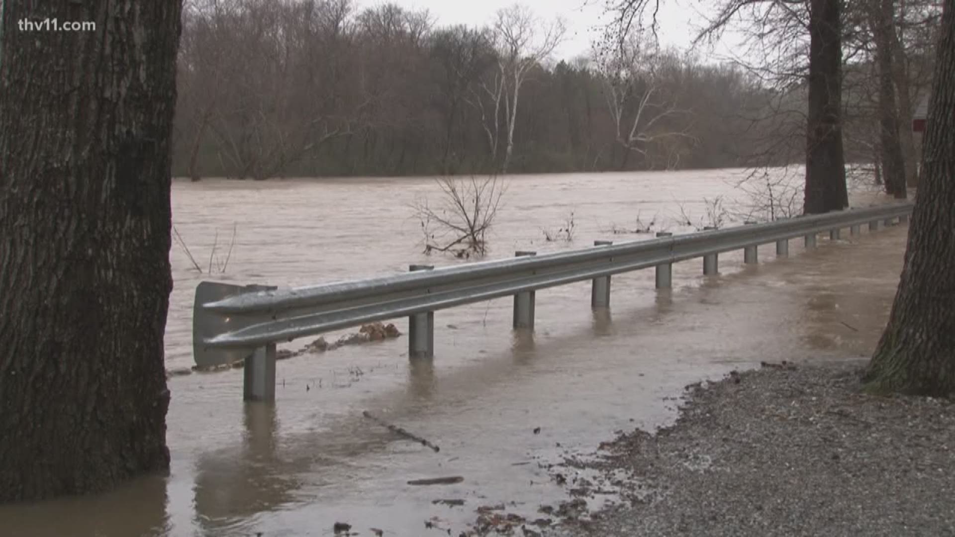 The Saline river rose a total of 20 feet today and it's expected to crest sometime overnight.