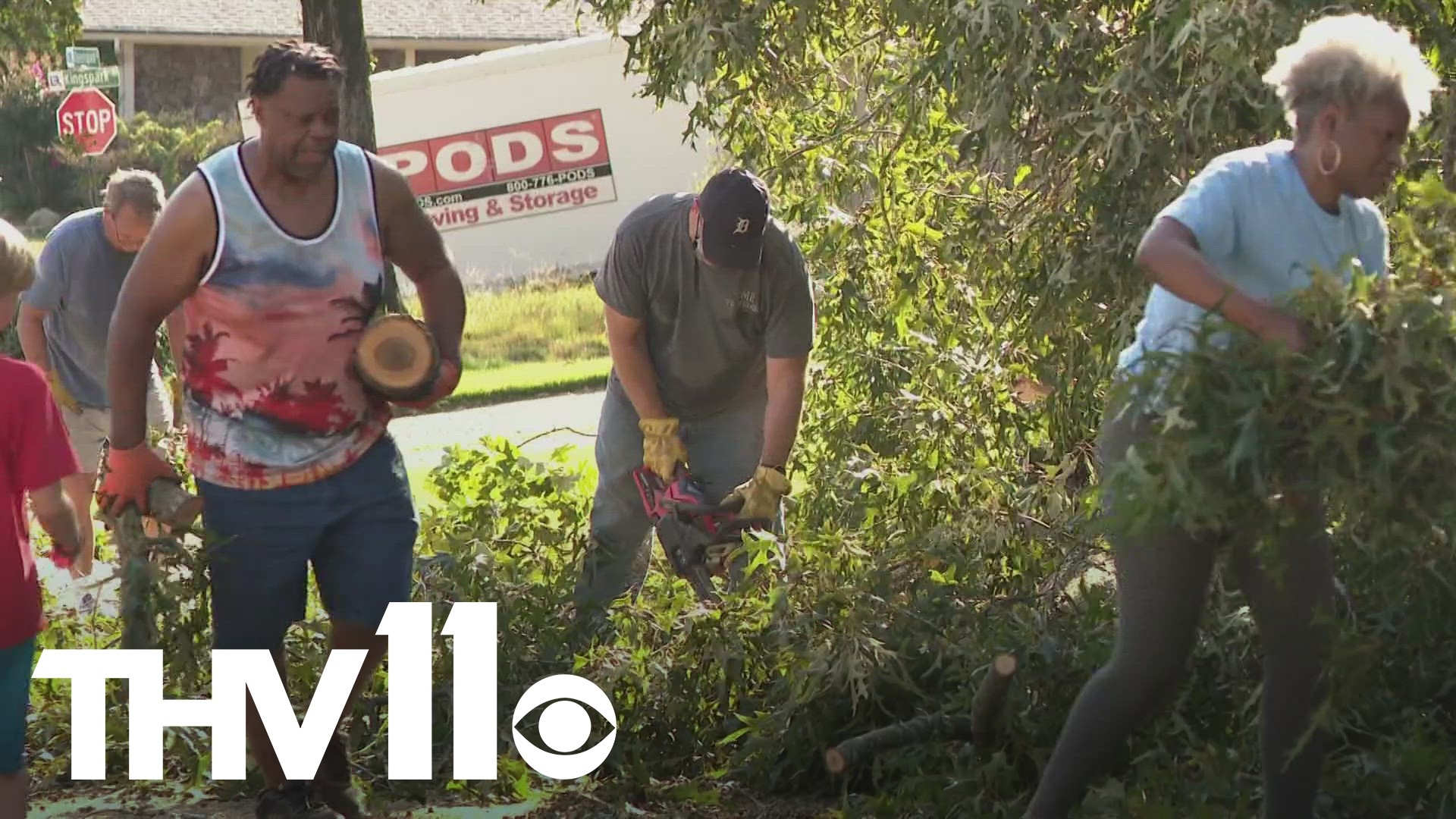 Many neighborhoods hit by Wednesday’s storm were still recovering from the March tornado. It left a familiar feeling as residents jumped into cleanup mode.