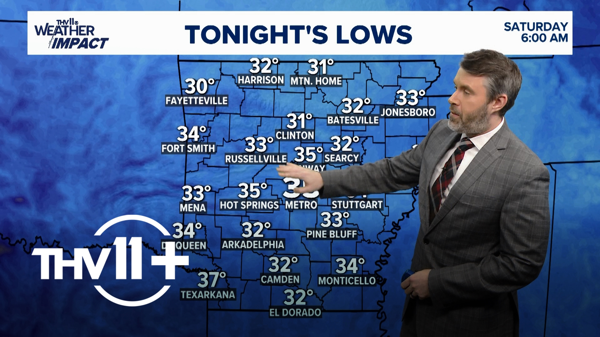 Nathan Scott delivers the THV11+ weather forecast for Nov. 22, 2024.