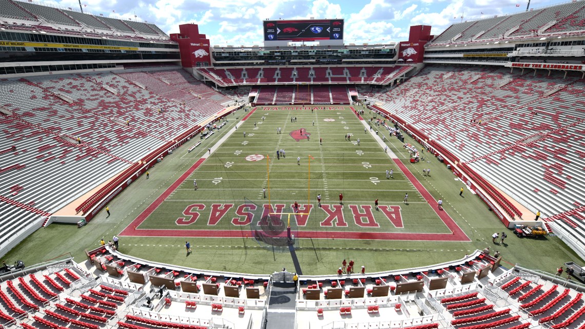 Razorbacks adding Walmart & Tyson Foods logos onto home field | thv11.com