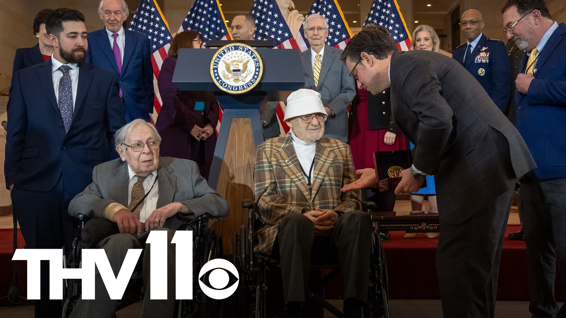 The three surviving members of World War II’s “Ghost Army” received the highest Congressional honor for helping turn the tide against the Nazis.