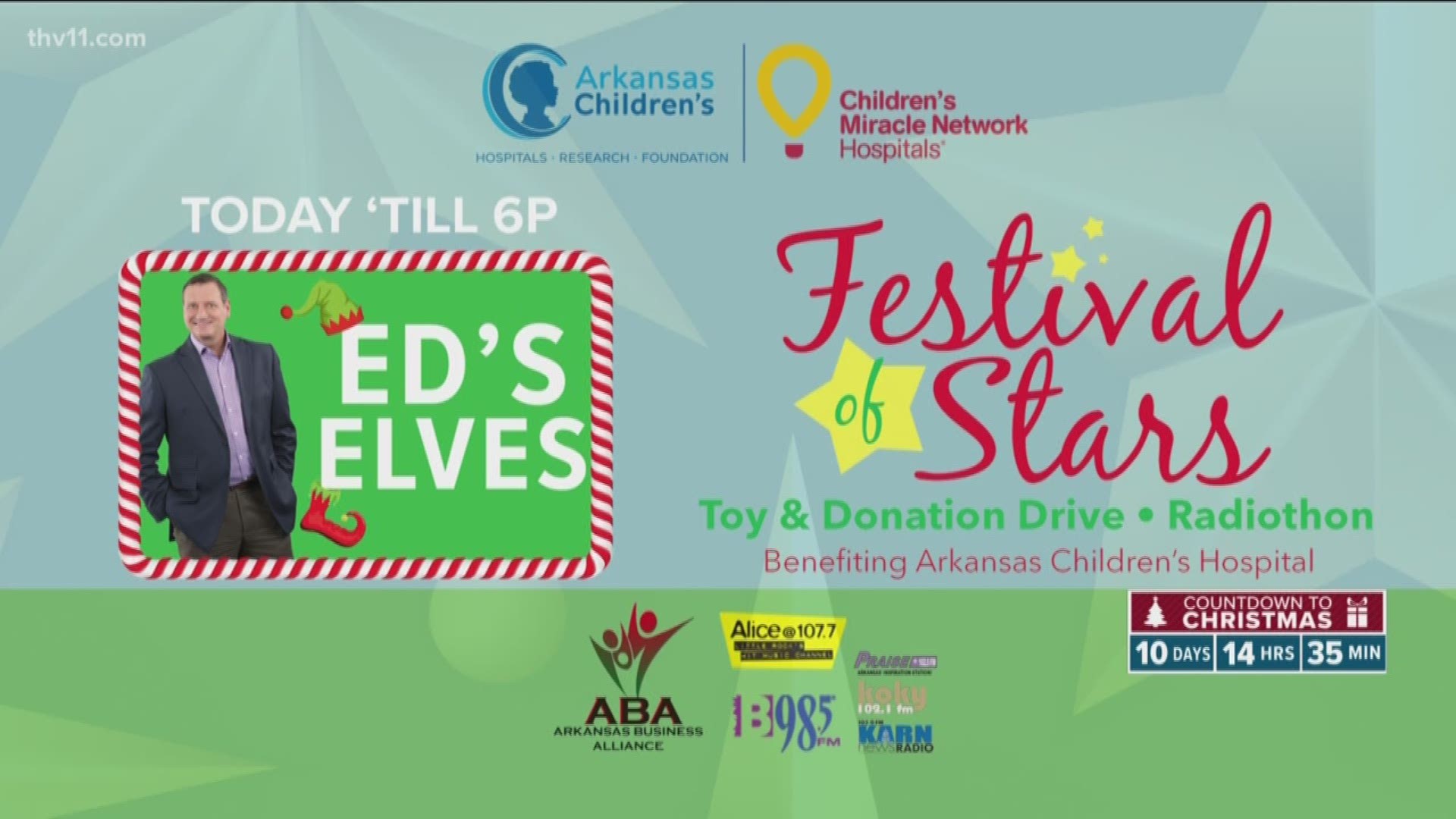 Ed is asking for donations to the Festival of Stars at Arkansas Children's Hospital.