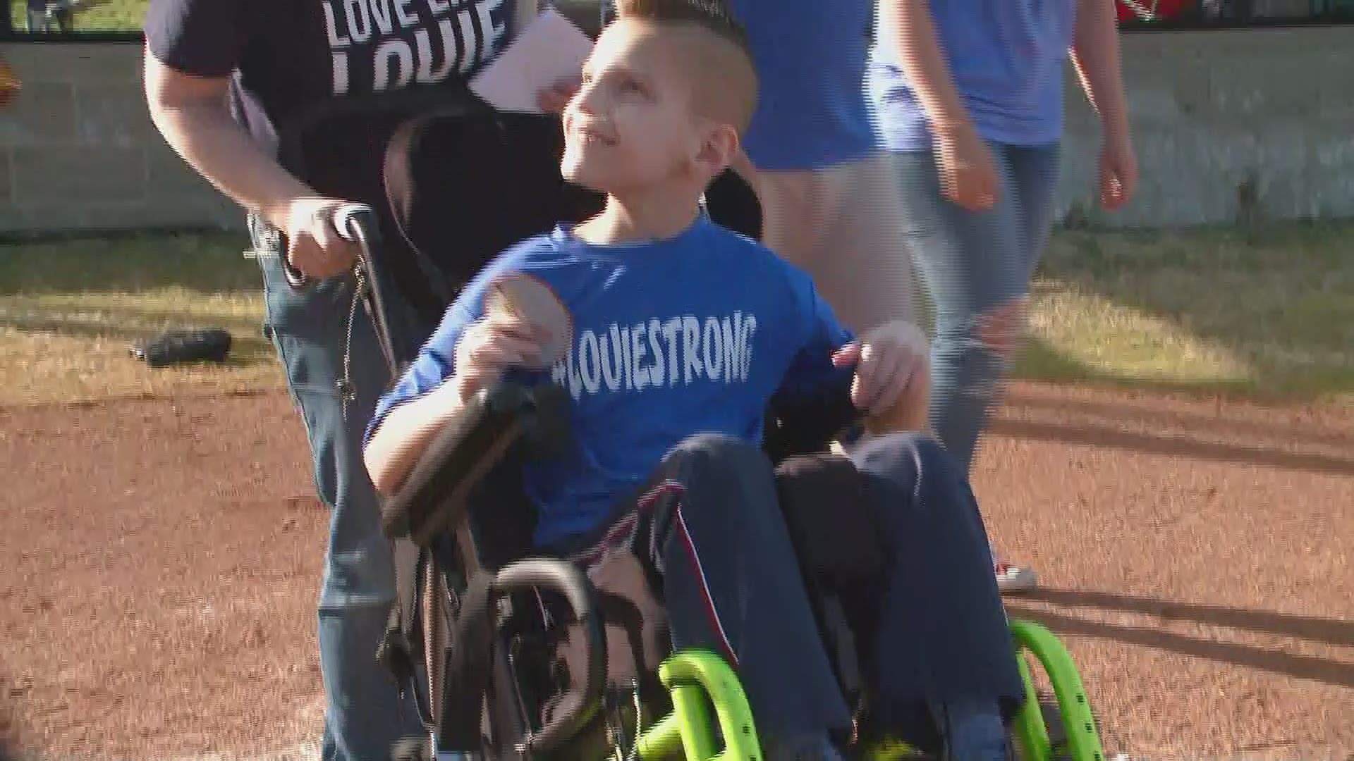 Despite all the odds stacked against him, Louie is still inspiring others across the world, including a baseball team in Bryant who have re-named their team "Louie Strong."