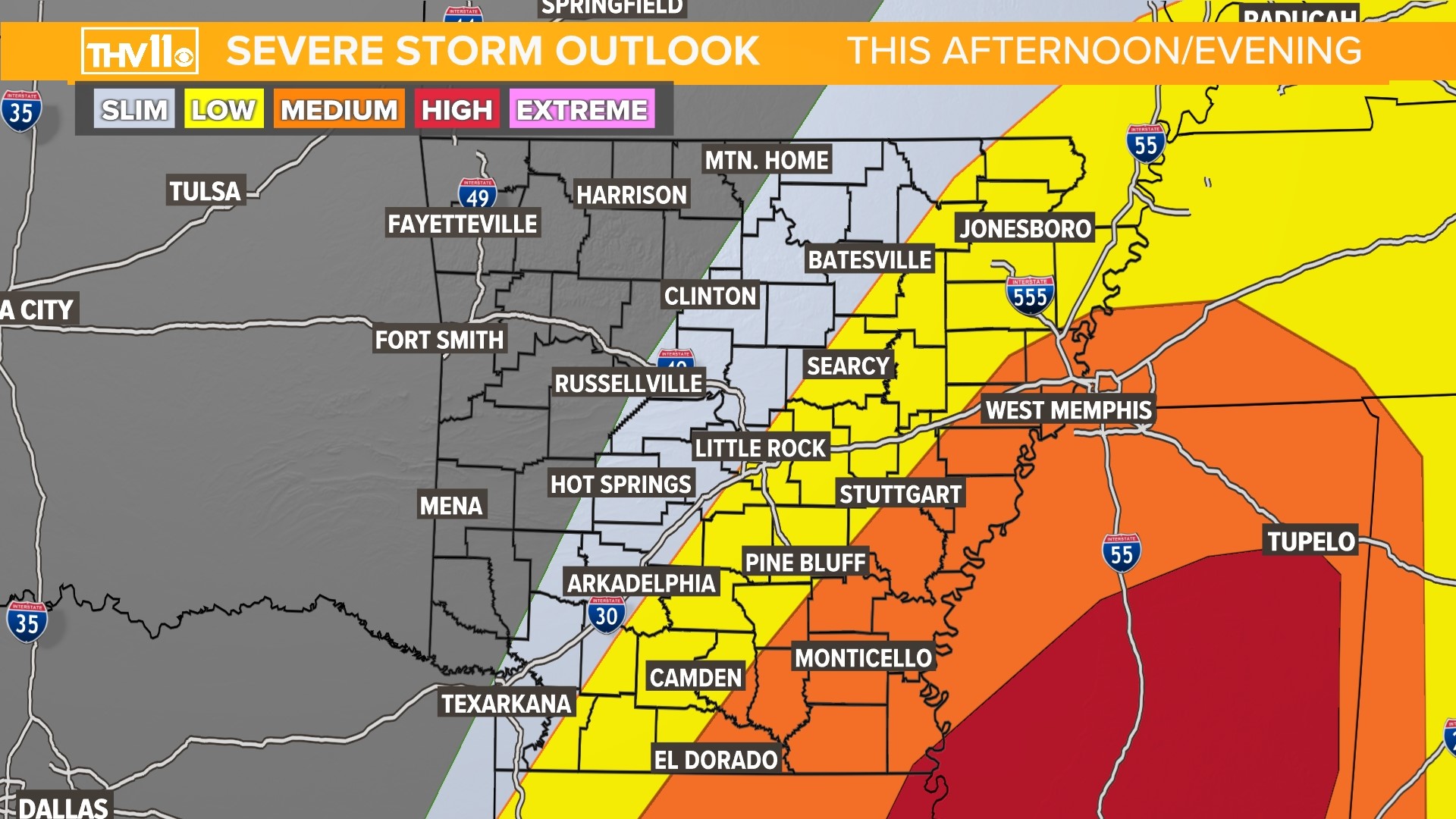 Arkansas To See Strong Severe Storms Tuesday Evening | Thv11.com