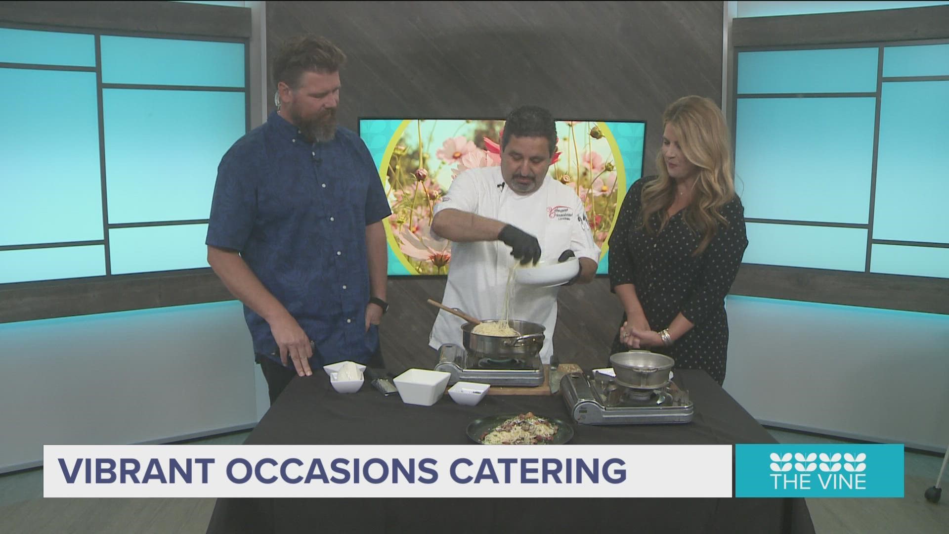 Chef Serge with Vibrant Catering stopped by the studio to whip up something delicious for Adam and Ashley.