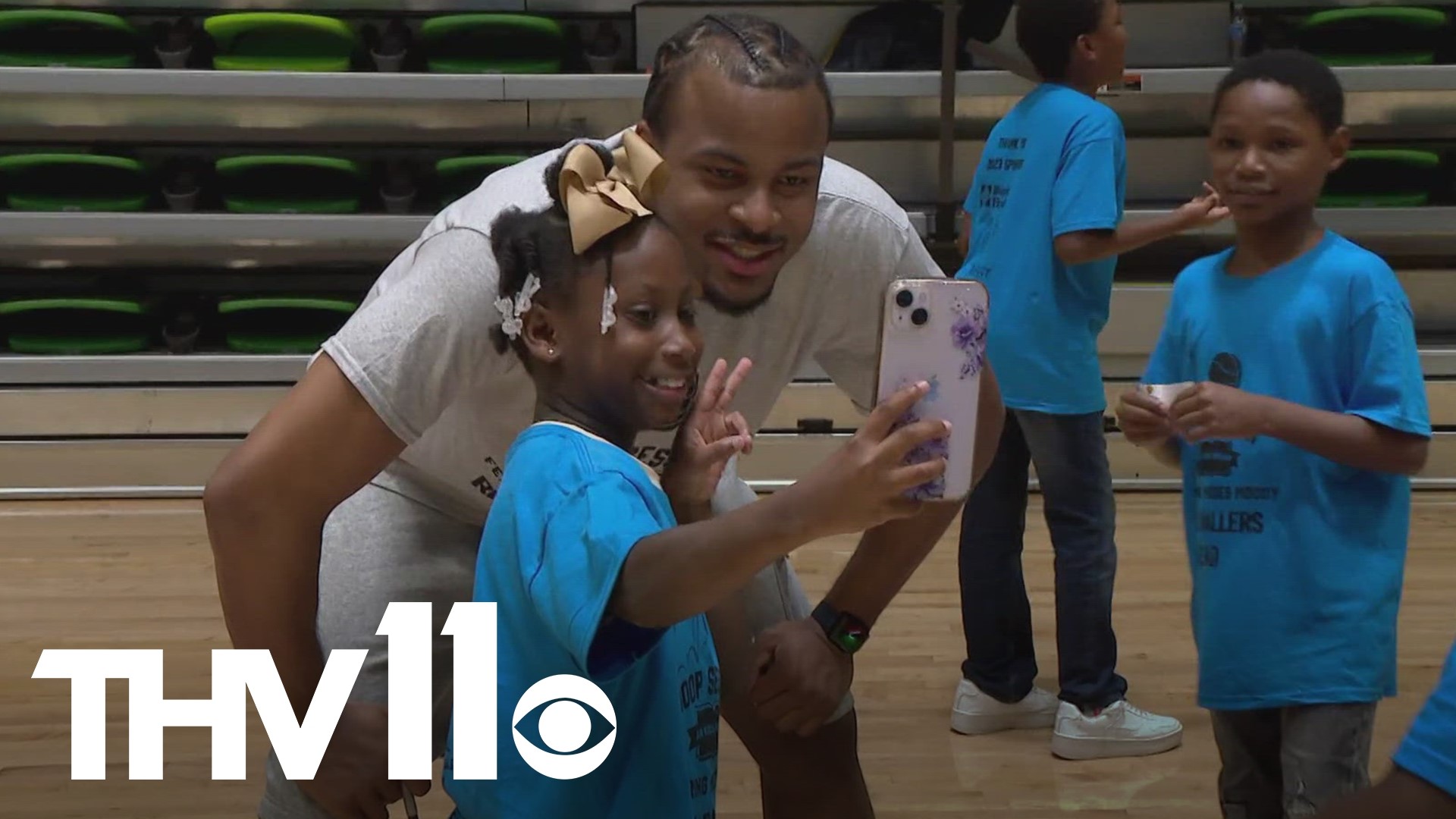 NBA star and former Arkansas Razorback Moses Moody returned to Little Rock to share his personal message about literacy to students, "Real Ballers Read."