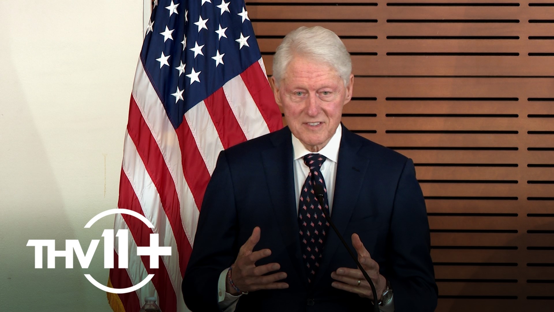 President Bill Clinton arrived at the Clinton Presidential Center in Little Rock this week to welcome 40 new U.S. citizens during a naturalization ceremony.