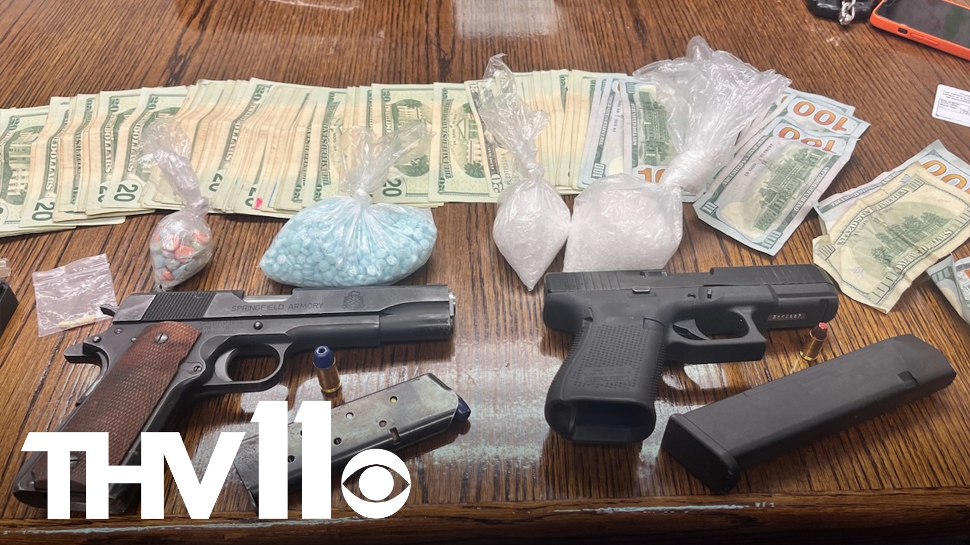 A traffic stop led to the search of a man's home, where authorities found 149.5 grams of methamphetamine and 975 fentanyl pills, among other controlled substances.