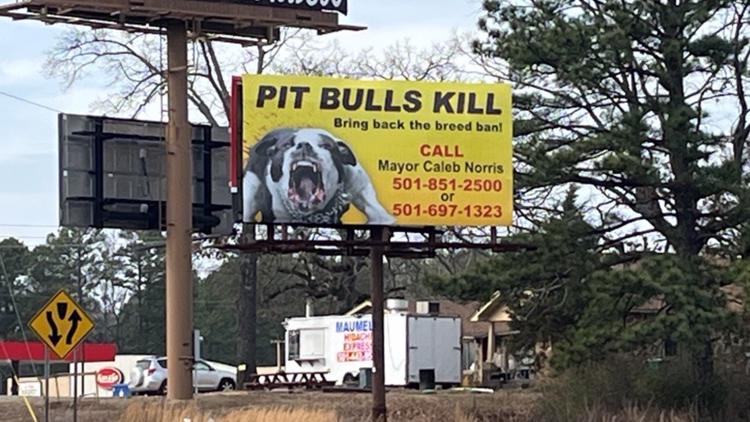 Billboard sparks pit bull ban conversation in Maumelle
