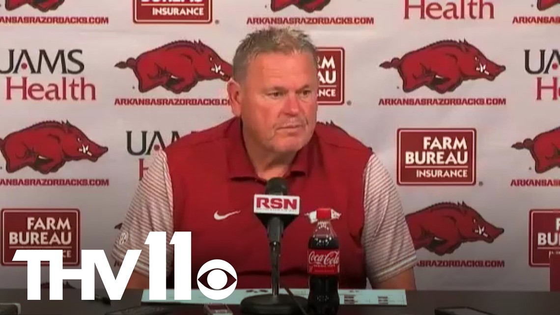 Arkansas Head Football Coach Sam Pittman Previews Byu Game Gives