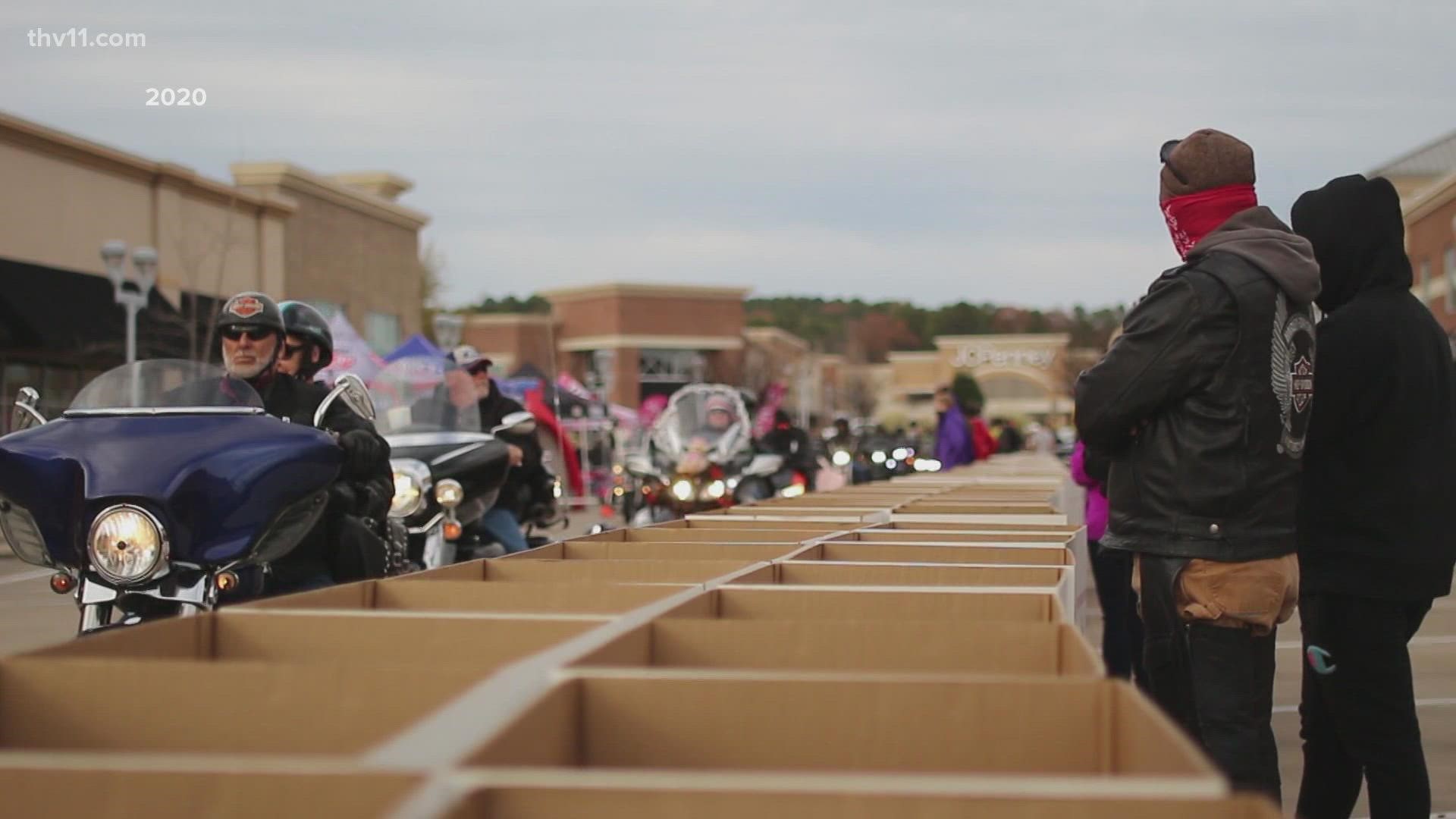 It's the iconic 'Toys for Tots' motorcycle parade and toy run!