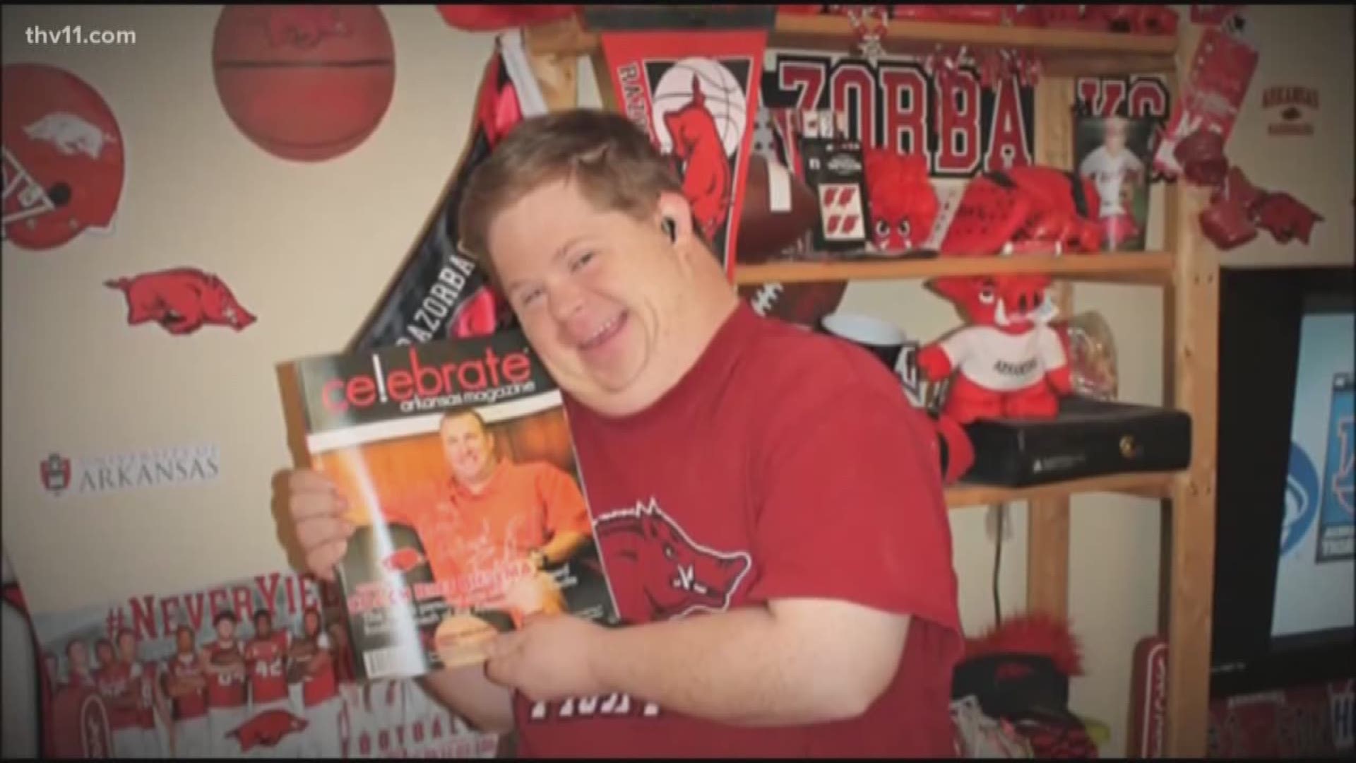 Razorback fans from far and wide lifting up thoughts and prayers tonight for hog super fan Canaan Sandy, who suffered a stroke today.