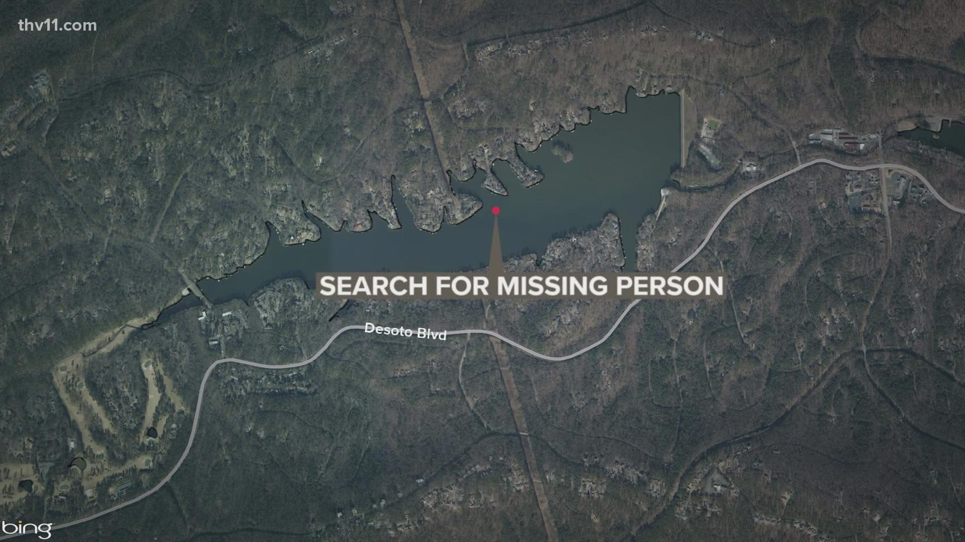 Police there are searching for a missing person on Lake DeSoto after two kayaks capsized Sunday afternoon.