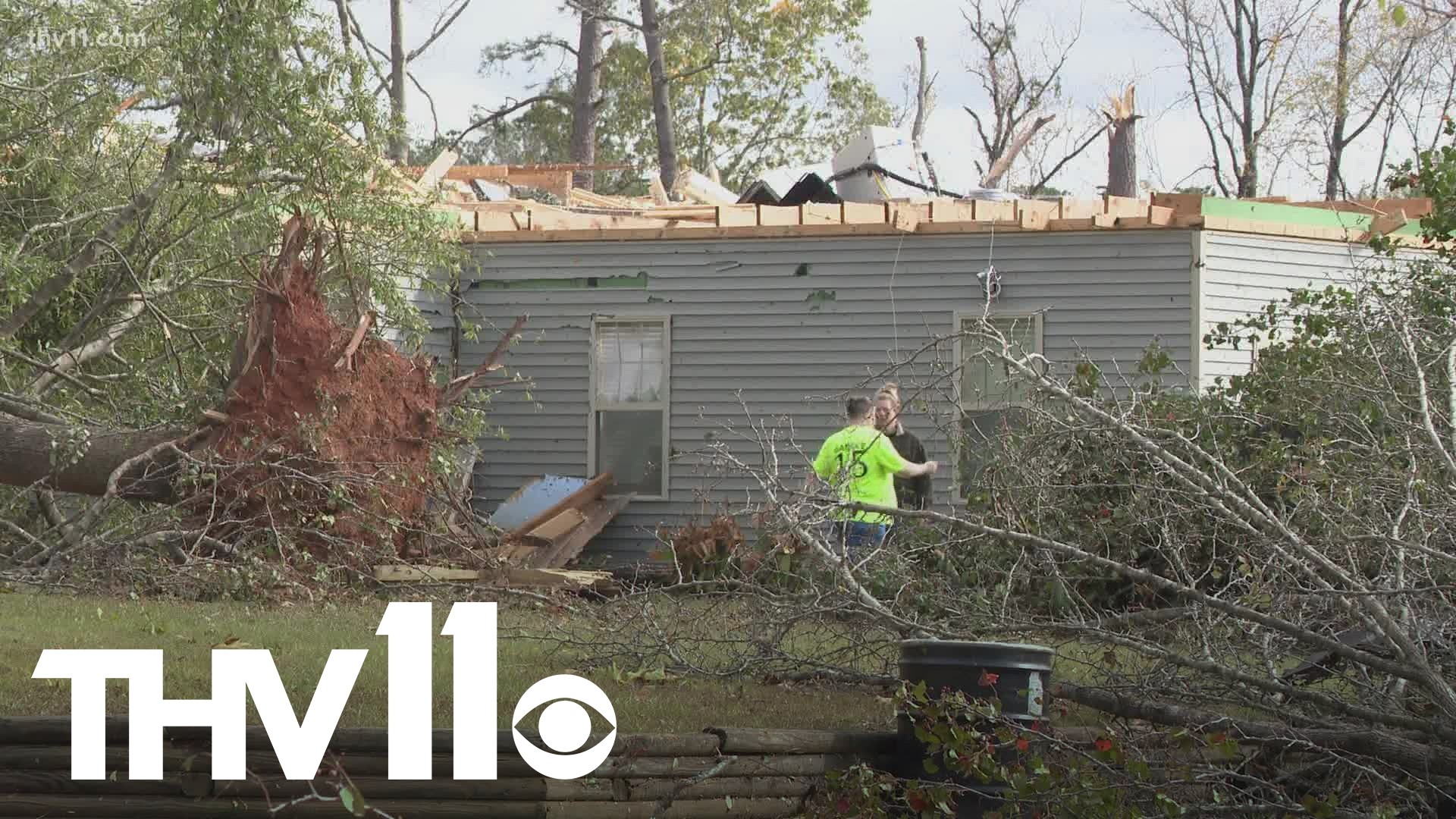 People in the East End community spent most of Saturday sorting through debris and cleaning up after a tornado passed through the night before.