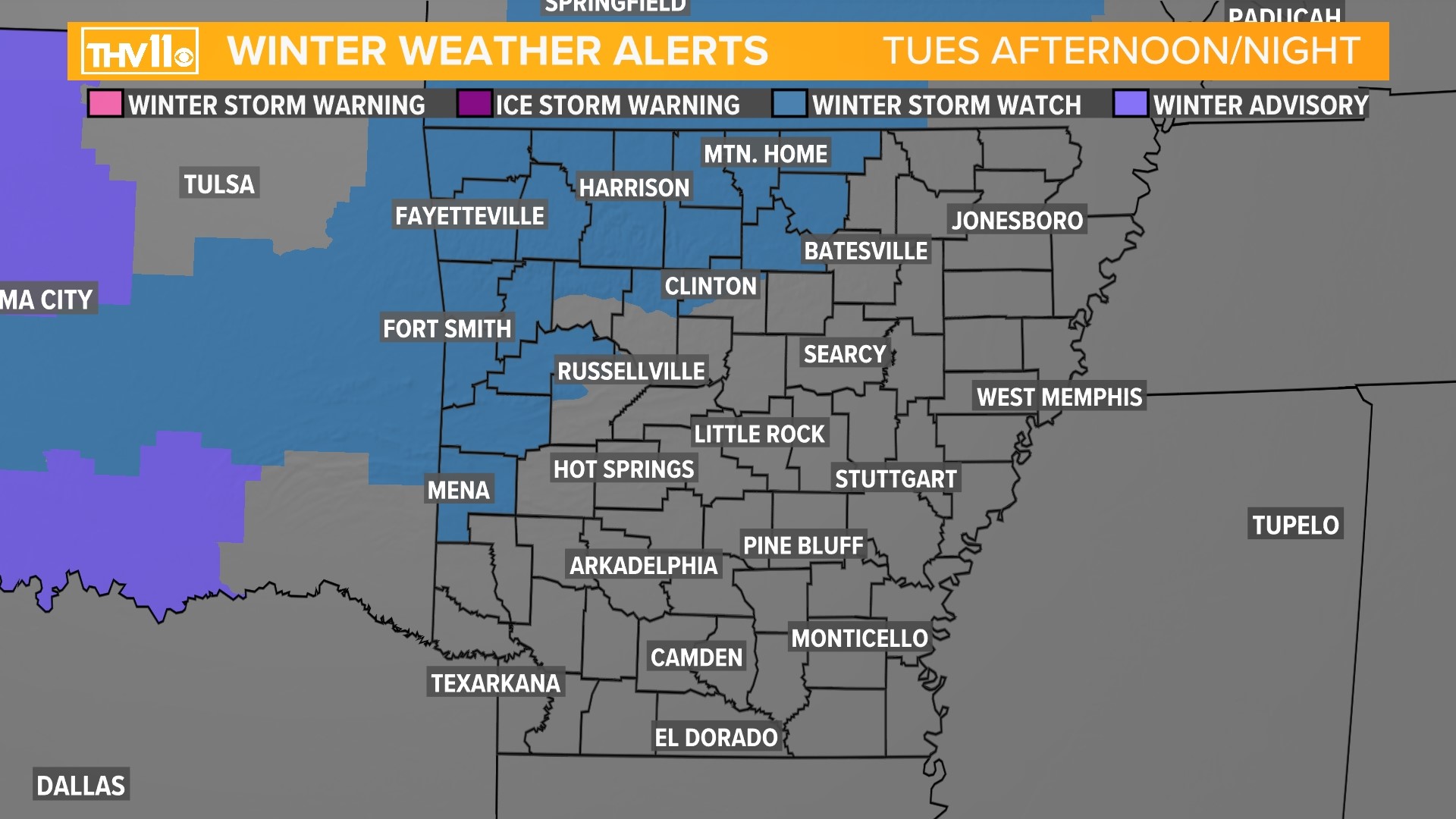 Impactful snowfall possible in Arkansas