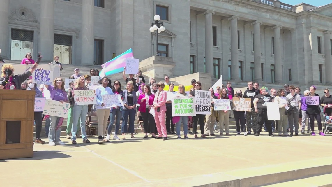 'Arkansans for Autonomy' group attends protest at capitol | thv11.com