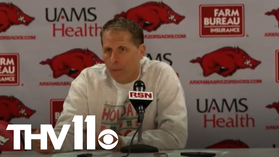 Arkansas Coach Eric Musselman Speaks After Razorbacks 85-51 Victory ...