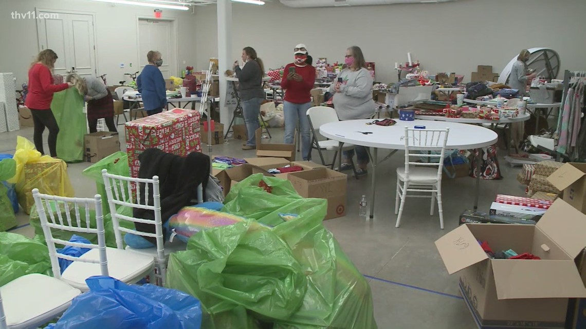 Giving out Christmas gifts to foster kids across Arkansas