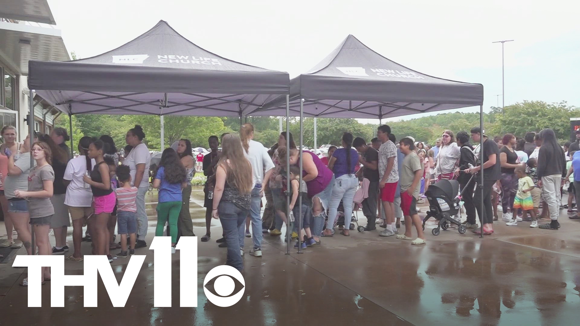 New Life Church Conway hosted a back-to-school giveaway on Saturday where hundreds of guests from all over were lined up outside before it even began.