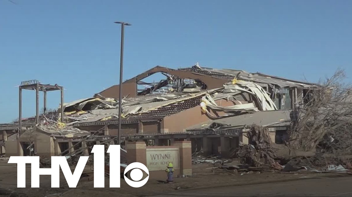 Wynne High School damaged in Arkansas tornado