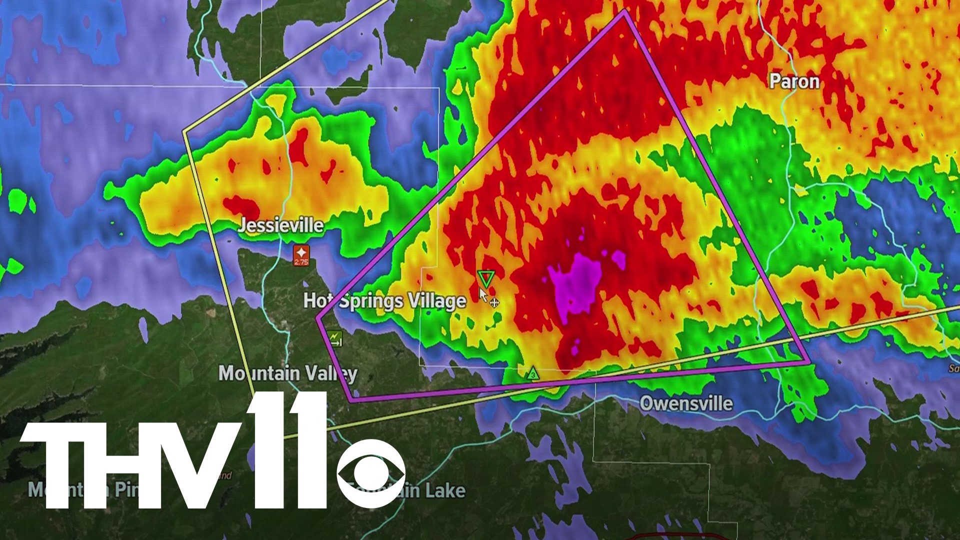 The National Weather Service Little Rock announced that there was a confirmed tornado near Hot Springs Village on Thursday.