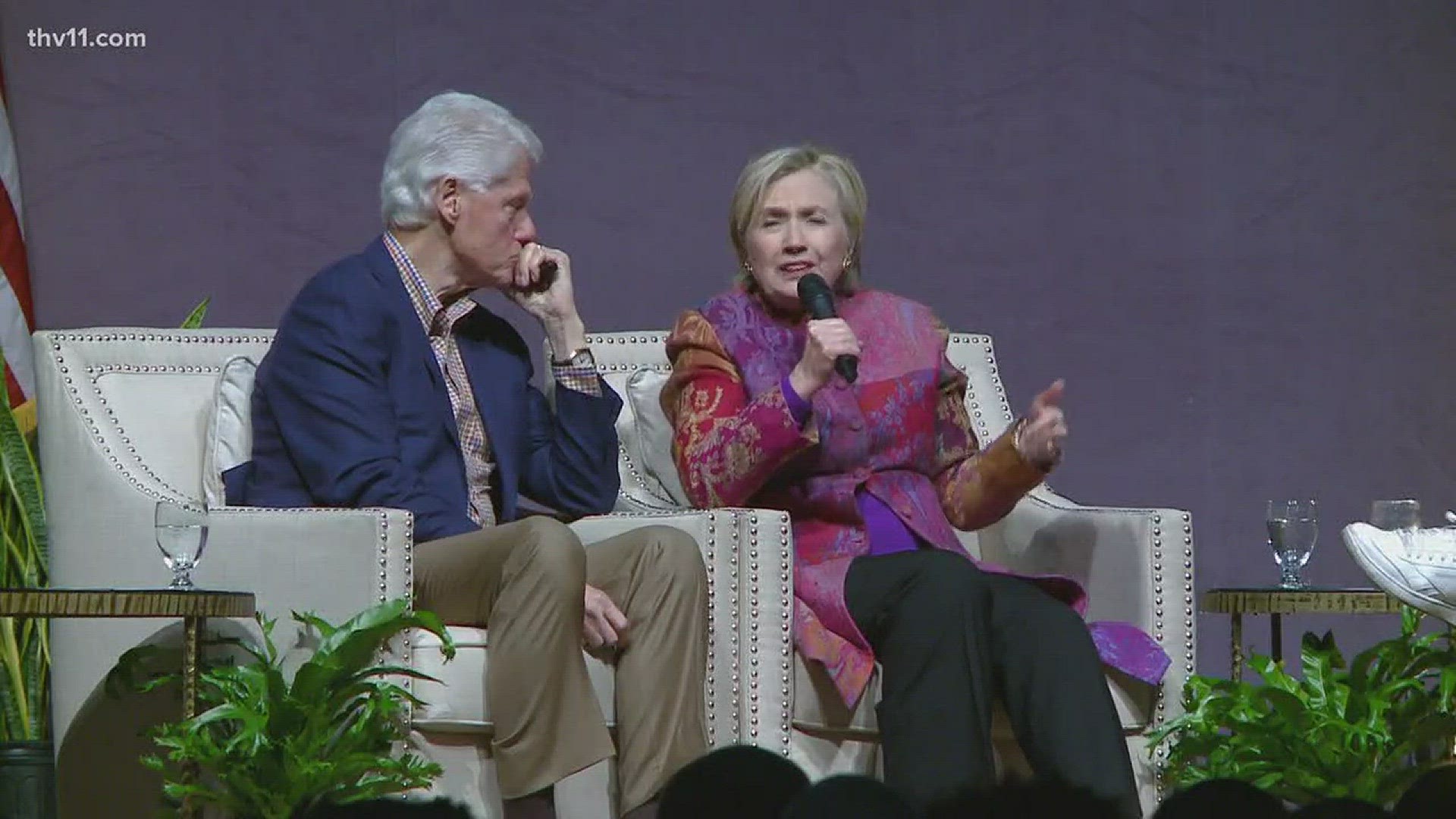 Bill and Hillary Clinton had a conversation onstage today in Arkansas.